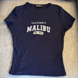 Harper Navy Ribbed T-Shirt